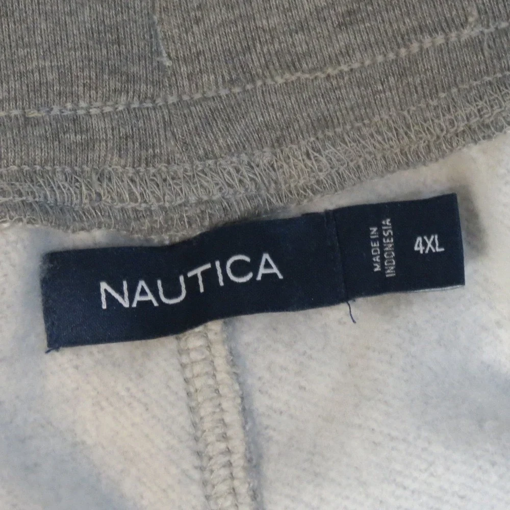 Nautica Joggers Mens 4XL Gray Fleece Lined Drawstring Waist Big and Tall NEW